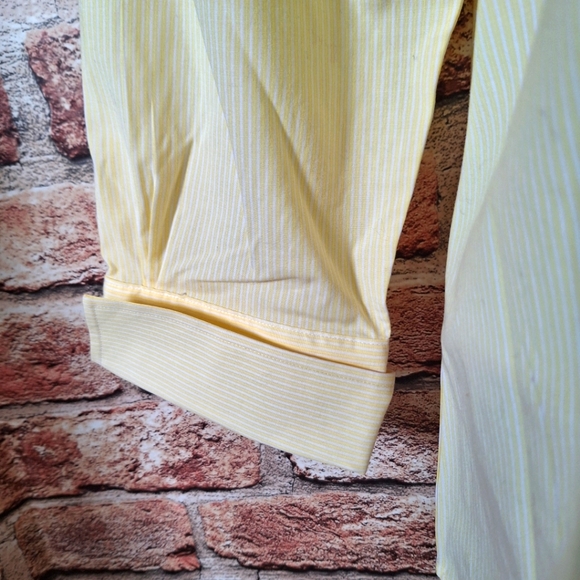 Brooks Brothers Mini Stripe Fitted Non-Iron Stretch Cotton Shirt - YELLOW/WHITE - Picture 7 of 16